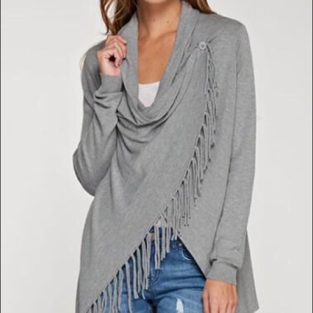 Fringe Shawl Sweater